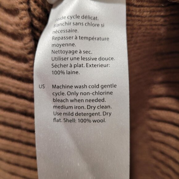 COS Cable-Knit Zip-Up Vest Regular XL Brown Washable Wool - Picture 9 of 9